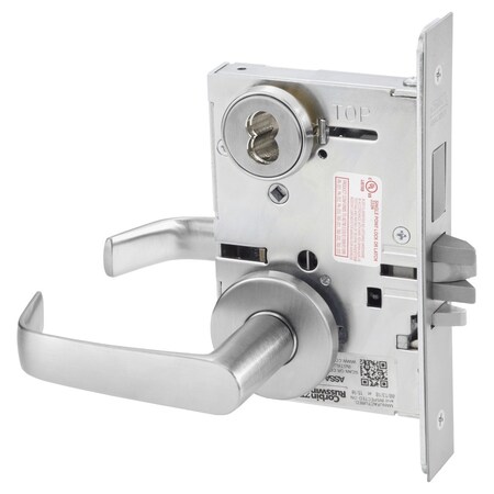 Corbin Russwin Classroom Security Mortise Lock, NS Lever, A Rose, 6-Pin LFIC Less Core, Satin Chrome ML2073 NSA 626 CL6